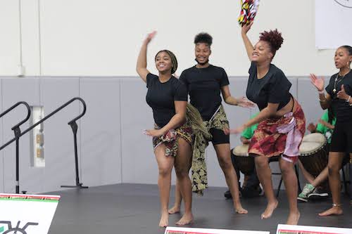 Nyhiri Graham dancing at the BSU Black History program